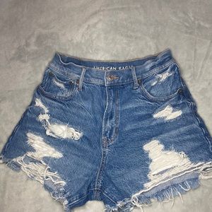 Blue wash jean shorts